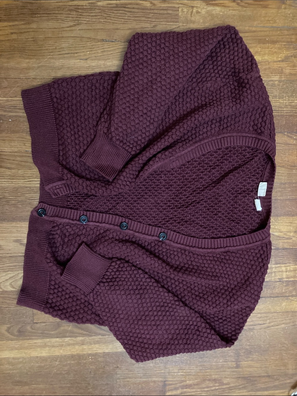 Levi's Women's Textured V-Neck Button Cardigan - Deep Wine